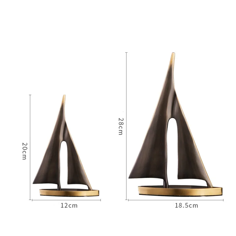 Load image into Gallery viewer, Modern Premium Copper Sailboat Sculpture
