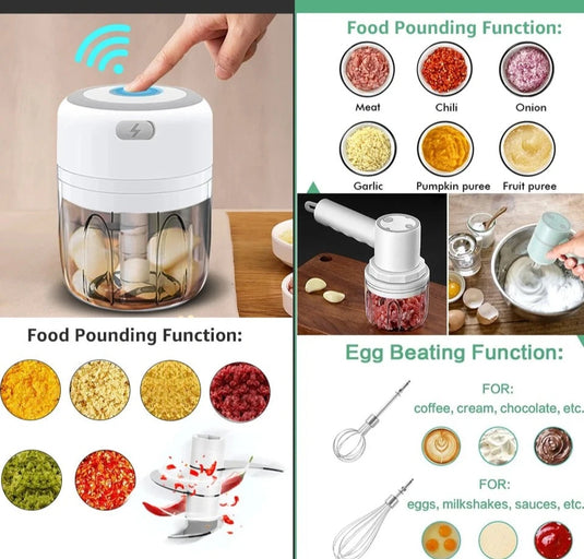 Electric Mini Food Chopper USB Vegetable Grinder - ESSMCO