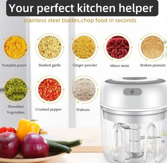 Electric Mini Food Chopper USB Vegetable Grinder - ESSMCO