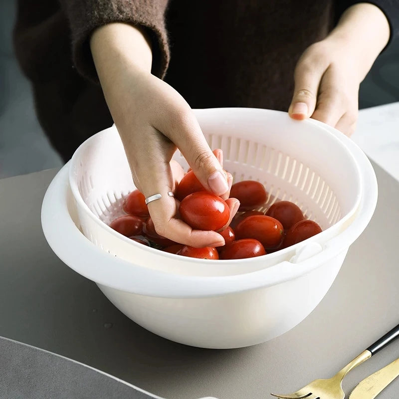 Load image into Gallery viewer, Rotatable Double Drain Basket for Fruits and Vegetables - ESSMCO
