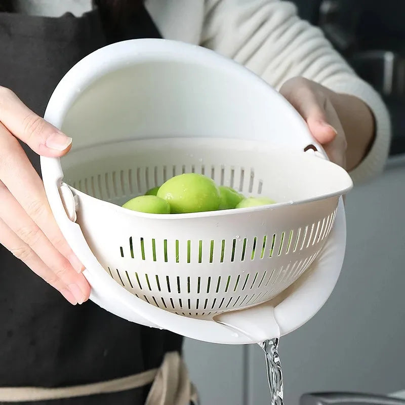 Load image into Gallery viewer, Rotatable Double Drain Basket for Fruits and Vegetables - ESSMCO
