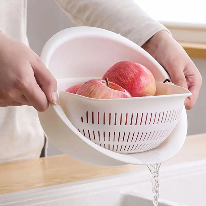 Load image into Gallery viewer, Rotatable Double Drain Basket for Fruits and Vegetables - ESSMCO
