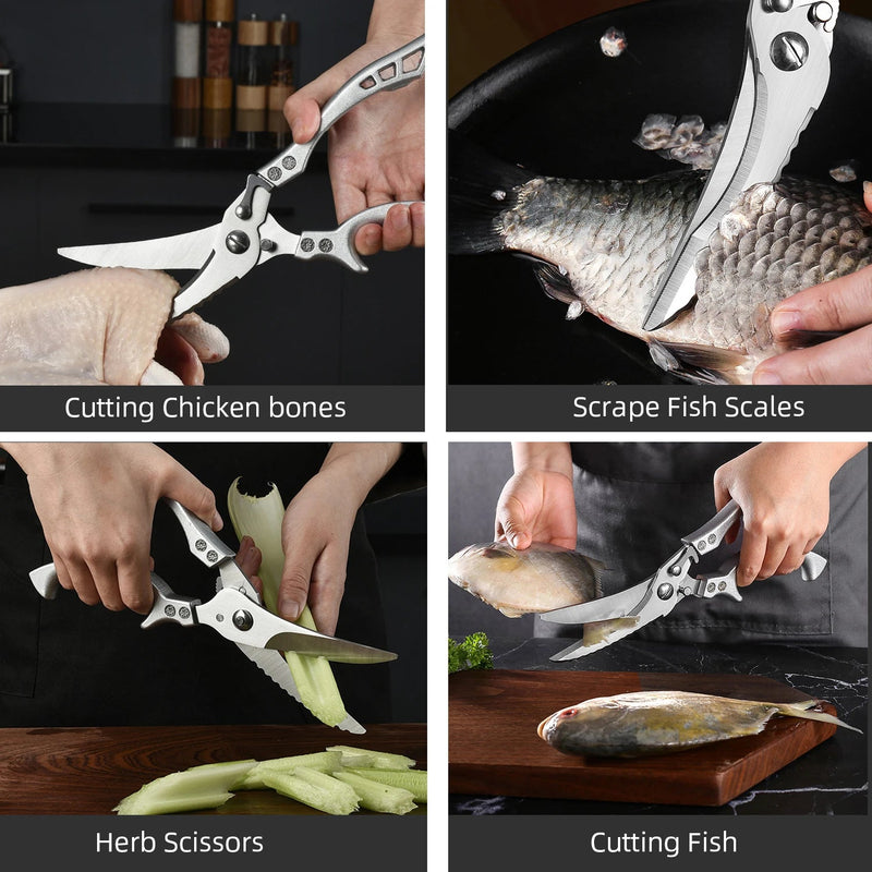 Load image into Gallery viewer, Stainless Steel Kitchen Scissors for Chicken, Duck, and Fish - ESSMCO
