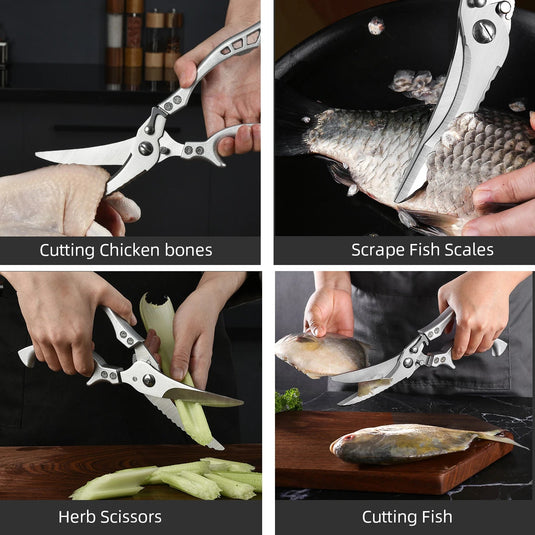 Stainless Steel Kitchen Scissors for Chicken, Duck, and Fish - ESSMCO