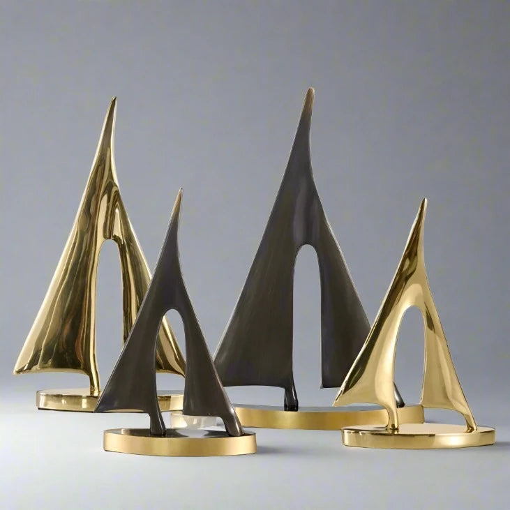 Load image into Gallery viewer, Sail Boat Sculpture - Modern Minimalist Desk Decoration - ESSMCO
