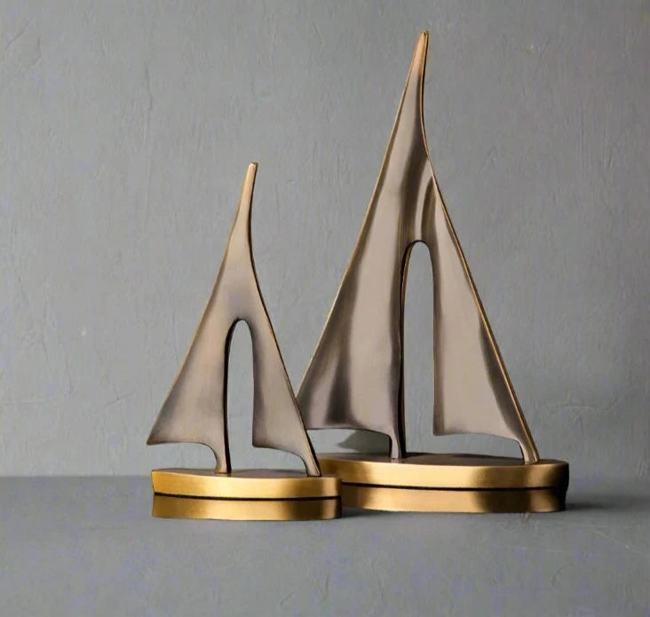 Load image into Gallery viewer, Sail Boat Sculpture - Modern Minimalist Desk Decoration - ESSMCO
