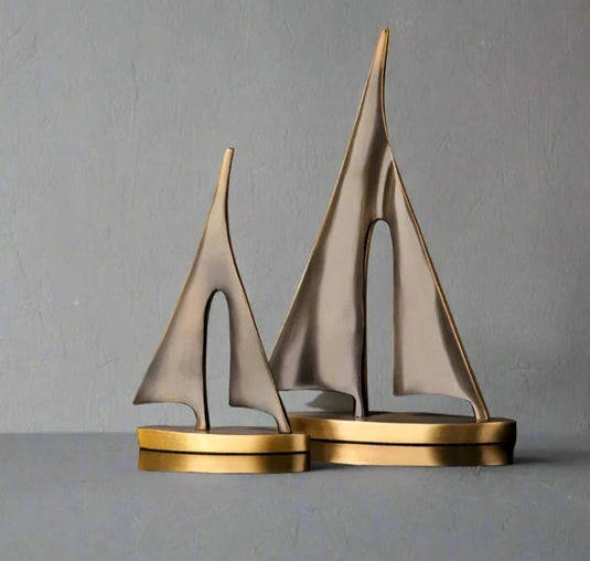 Sail Boat Sculpture - Modern Minimalist Desk Decoration - ESSMCO