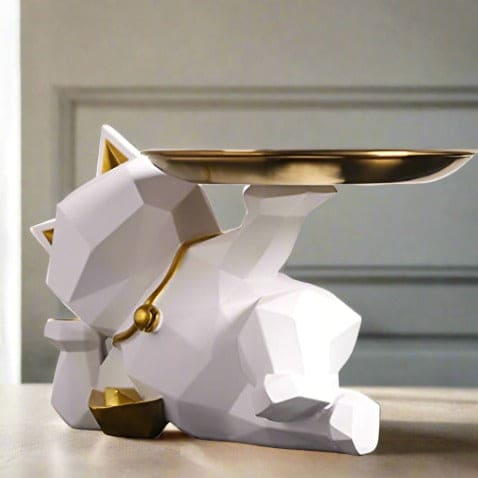 Load image into Gallery viewer, Cat Statue Tray Holder Desk Organizer - ESSMCO
