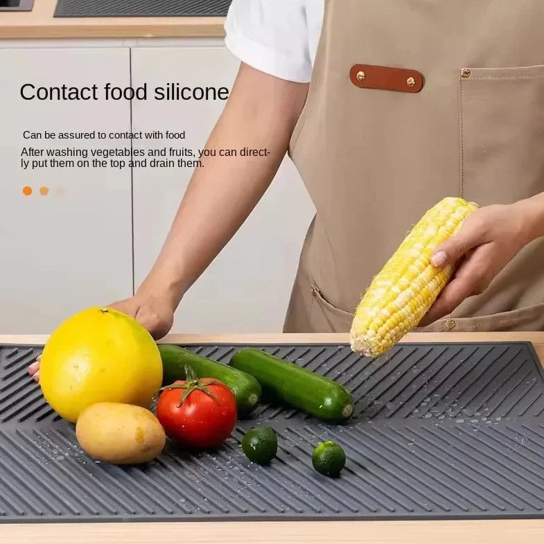 Load image into Gallery viewer, Silicone Drain Pad and Drying Mat - Non-Slip Kitchen Utensil Mat - ESSMCO
