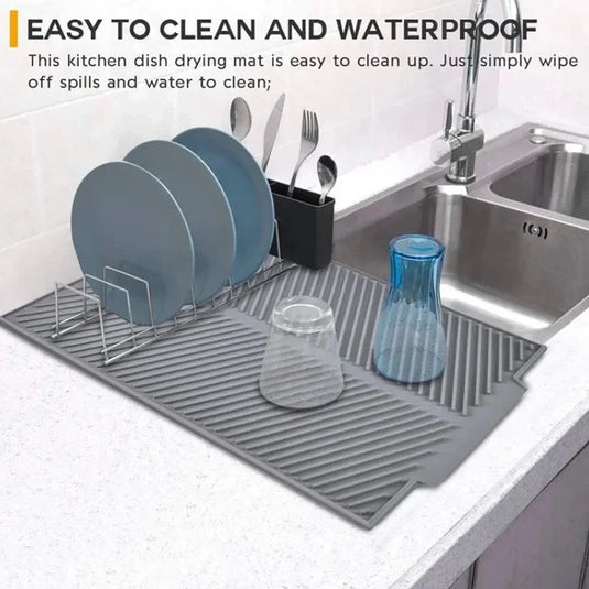 Silicone Drain Pad and Drying Mat - Non-Slip Kitchen Utensil Mat - ESSMCO