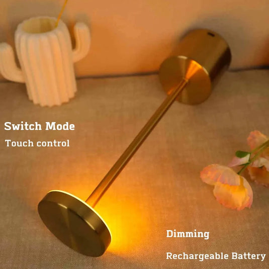 LED Rechargeable Touch Table Lamp - Three Colors Bedside Light - ESSMCO