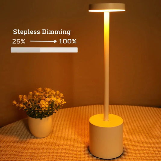 LED Rechargeable Touch Table Lamp - Three Colors Bedside Light - ESSMCO