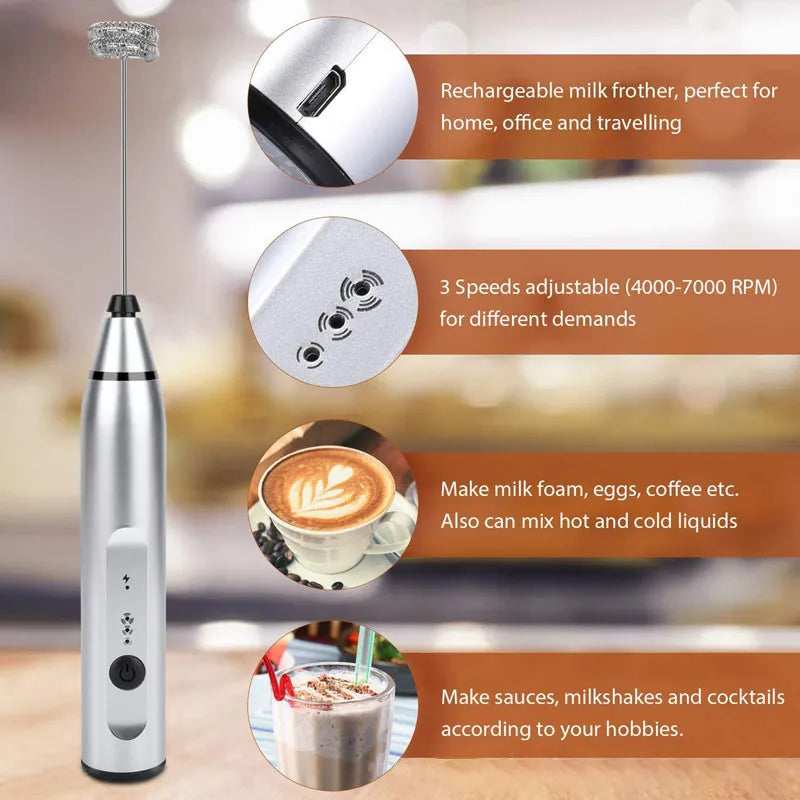 Load image into Gallery viewer, Wireless Electric Milk Frother and Handheld Coffee Whisk - ESSMCO
